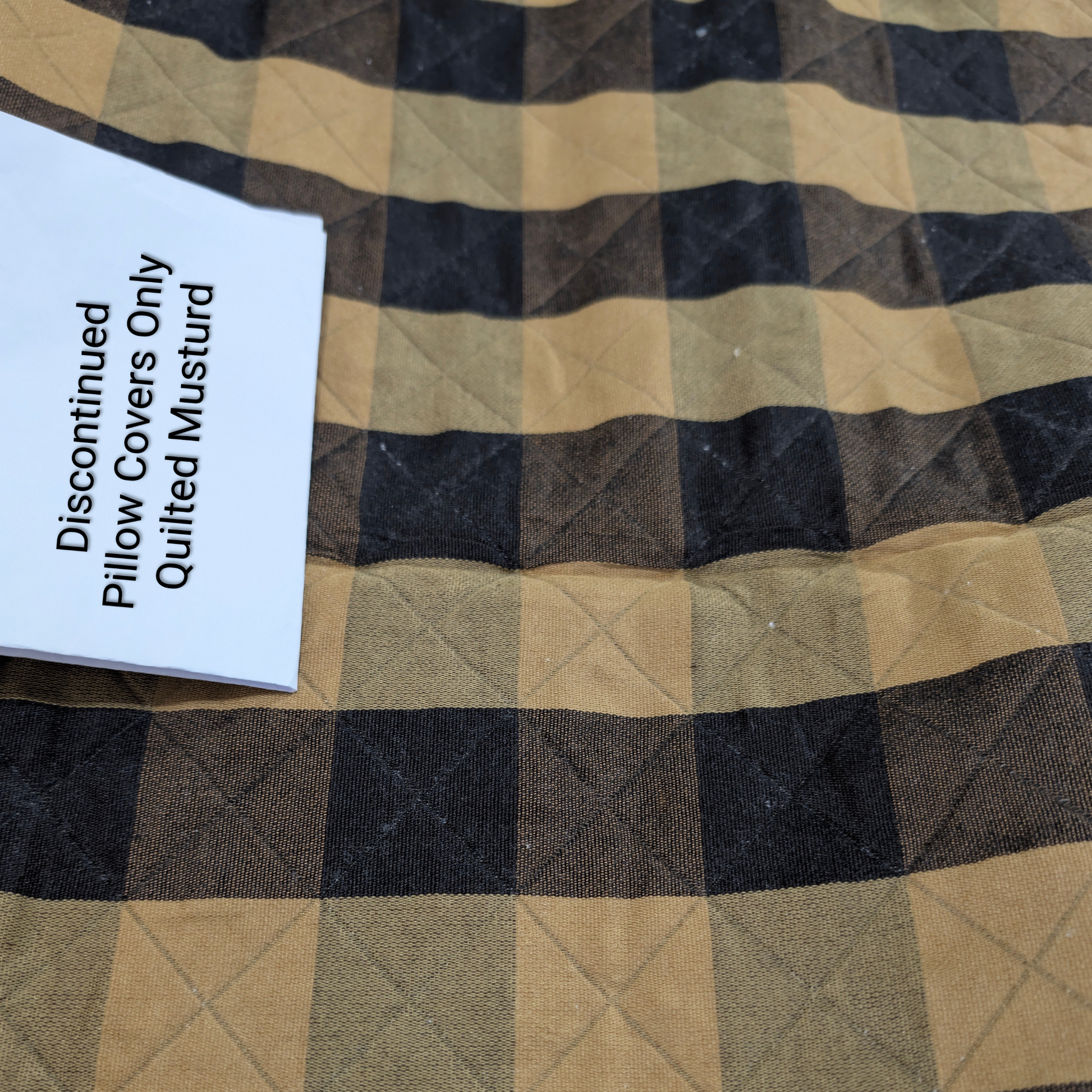 18" Under Pillow Covers Only | Quilted Musturd Fabric - Create Your Own
