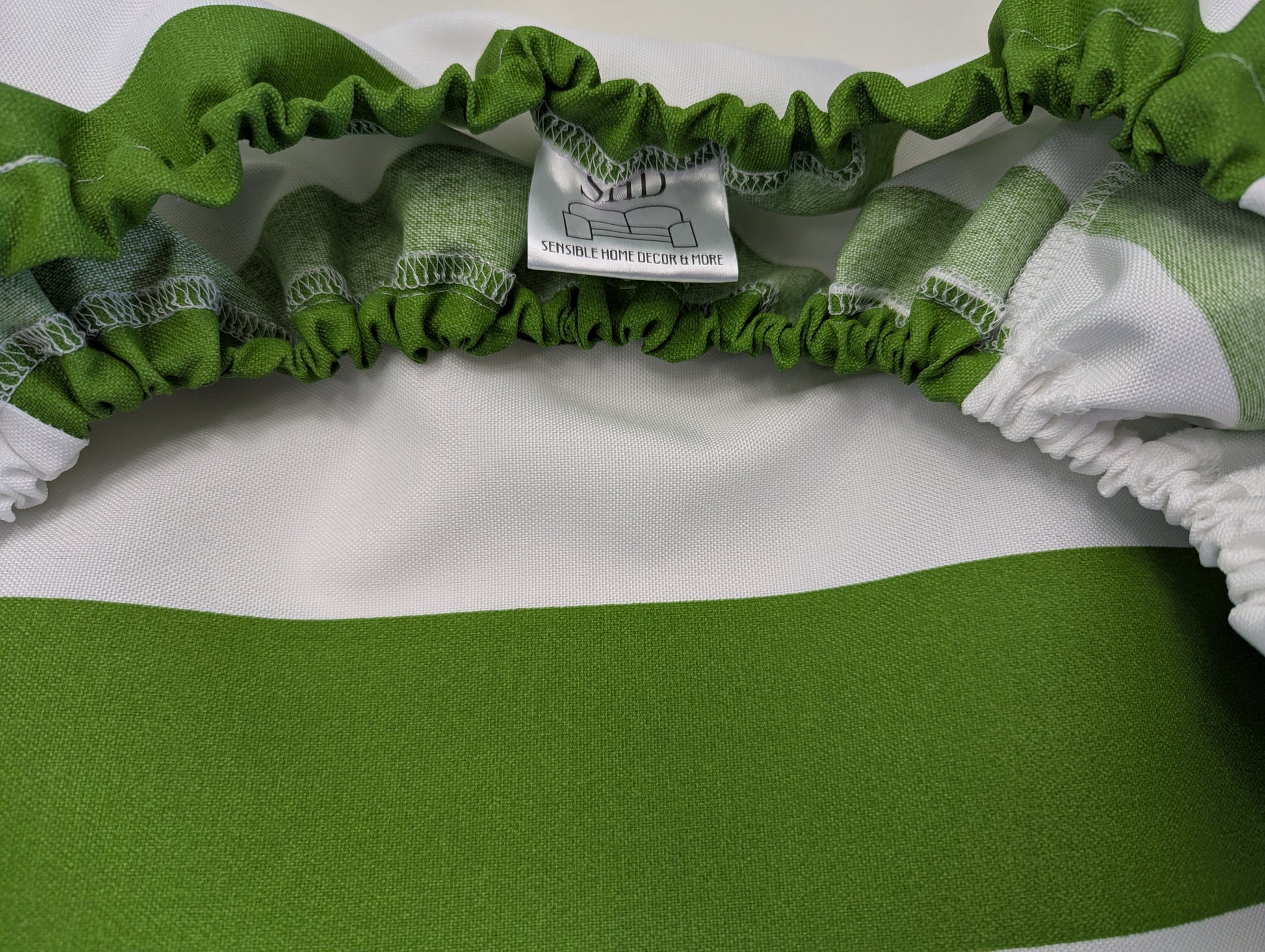 Outdoor Custom Water Resistant Elastic Fitted & Protective Cushion Cover - Cabana Stripe