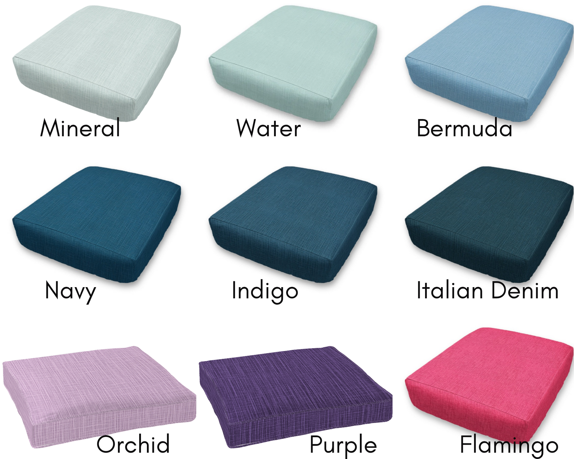 Faulkner Solid Cotton Slub Custom Elastic Fitted Cushion Cover, Protective Couch Cushion Cover, Replacement Cushion Cover - Choice of Color