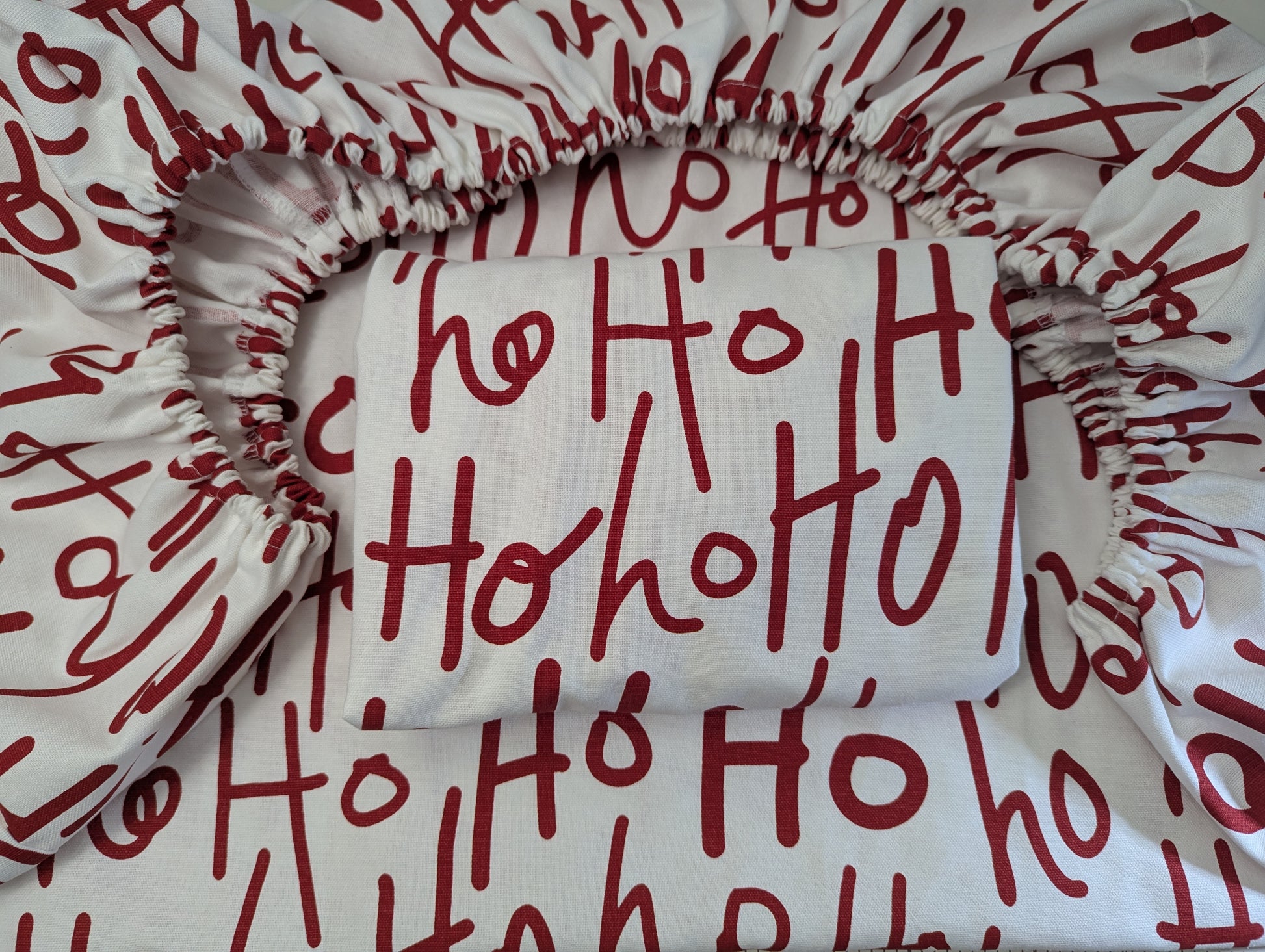 Red White Hohoho Custom Elastic Fitted Cushion Cover | Priced per cover