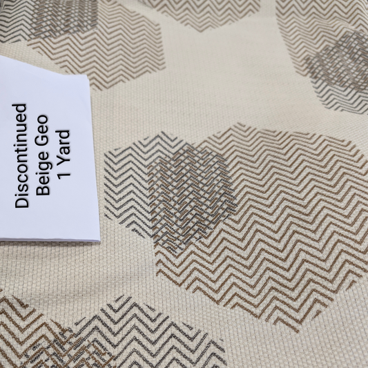 1 Yard | Beige Geo Upholstery Fabric - Create Your Own