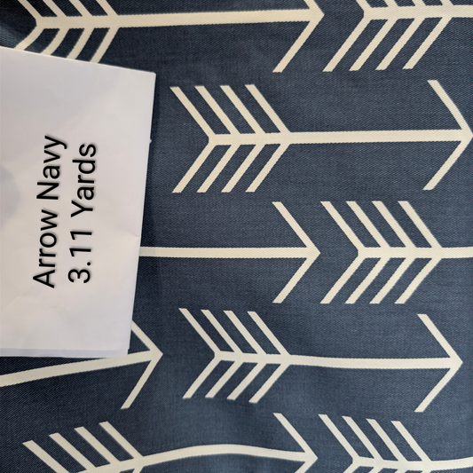 Arrow Navy Cotton Fabric - Create Your Own (3.11 yards)