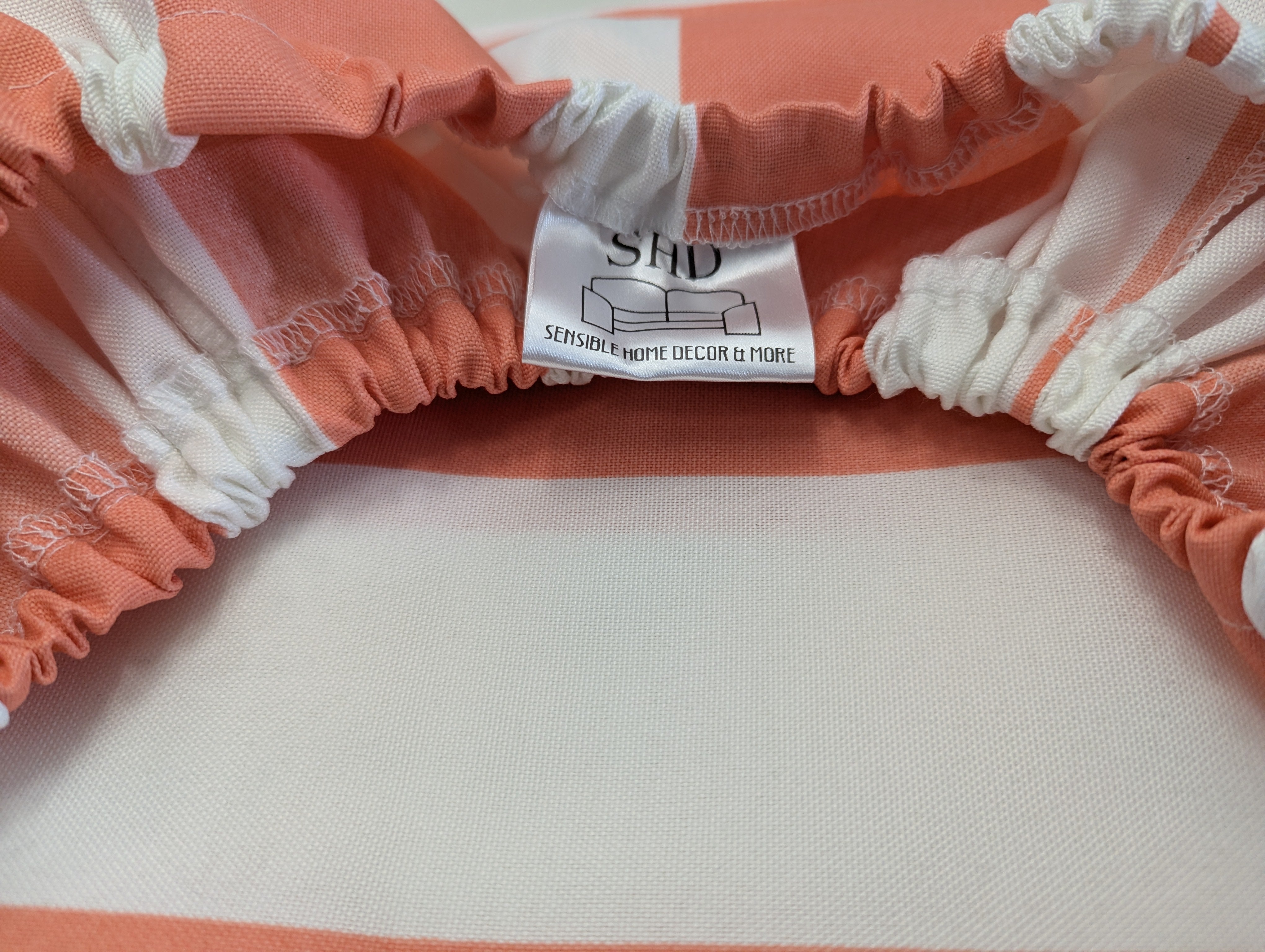 Custom Water Resistant Elastic Fitted & Protective Cushion Cover - Cabana Stripe