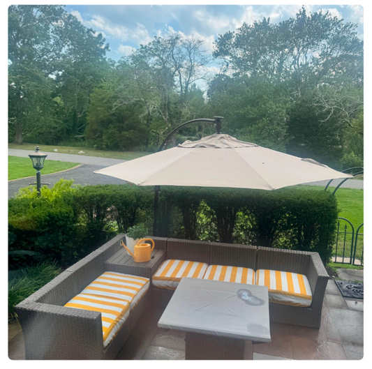 Outdoor Patio Custom Water Resistant Elastic Fitted & Protective Cushion Cover - Cabana Stripe