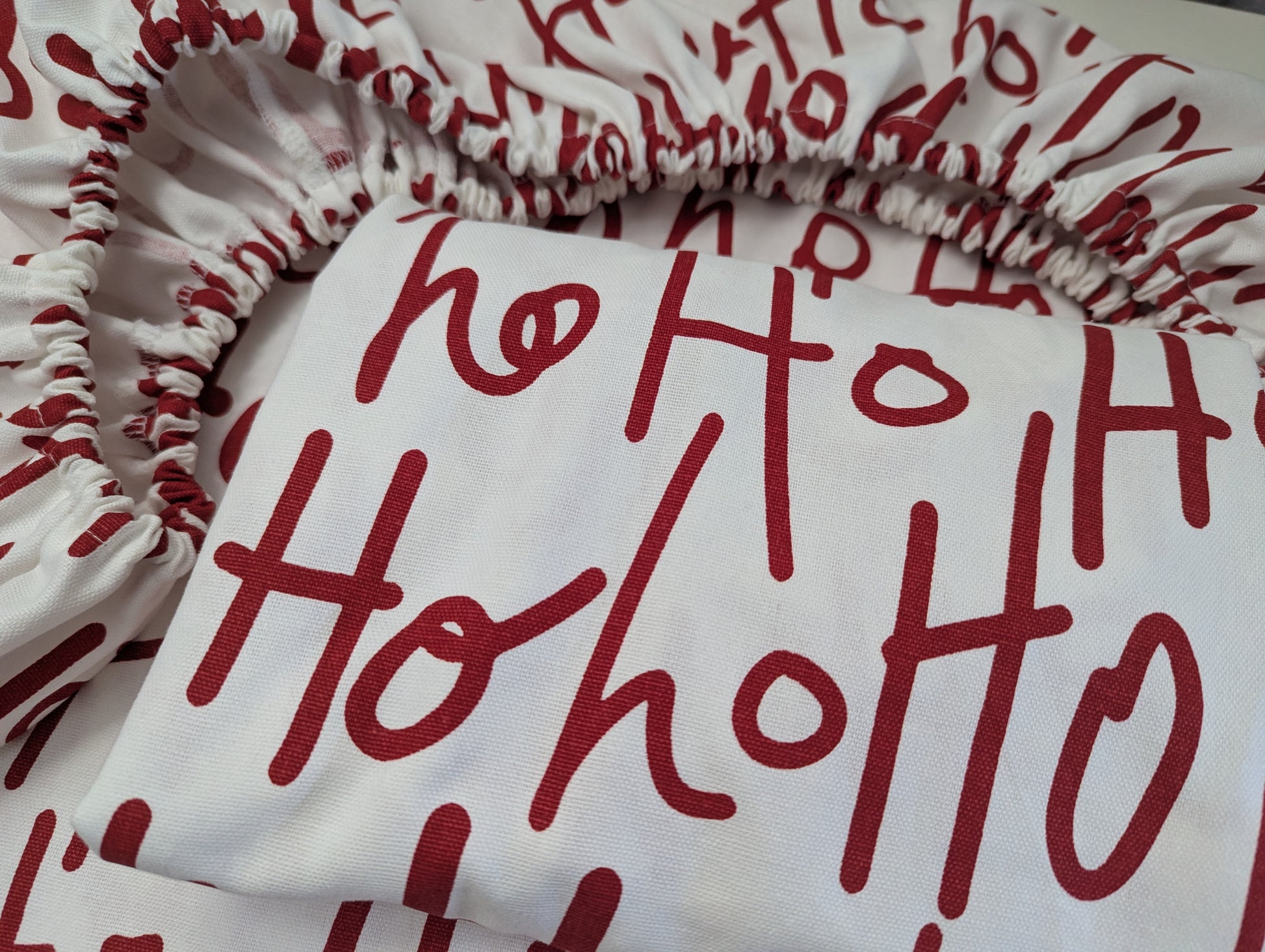 Red White Hohoho Custom Elastic Fitted Cushion Cover | Priced per cover