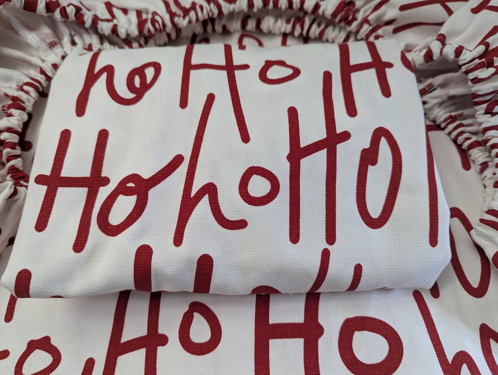 Red White Hohoho Custom Elastic Fitted Cushion Cover | Priced per cover