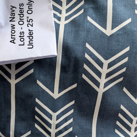 25" Under & Pillow Covers Only | Arrow Navy Cotton Fabric - Create Your Own