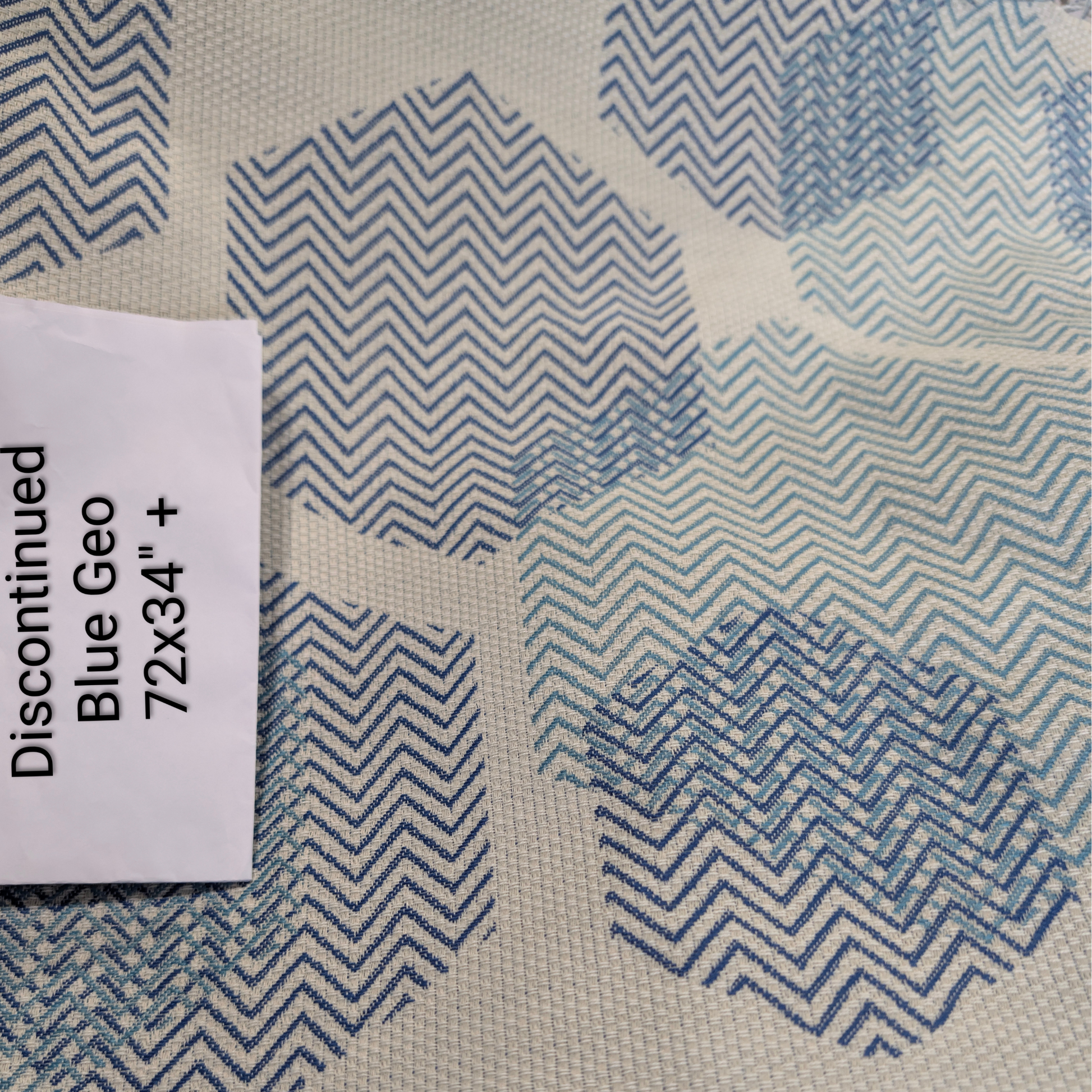.94 Yard x 72 wide | Blue Geo Upholstery Fabric - Create Your Own