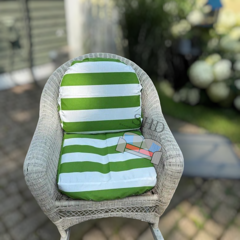 Outdoor Custom Water Resistant Elastic Fitted & Protective Cushion Cover - Cabana Stripe