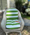 Outdoor Custom Water Resistant Elastic Fitted & Protective Cushion Cover - Cabana Stripe