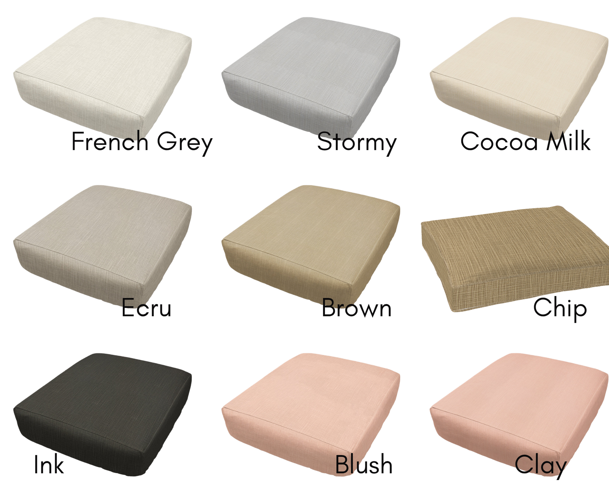 Faulkner Solid Cotton Slub Custom Elastic Fitted Cushion Cover, Protective Couch Cushion Cover, Replacement Cushion Cover - Choice of Color