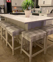 Chair Stool Custom Elastic Fitted & Protective Cushion Cover - Cotton Buffalo Plaid