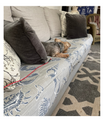 Beach Treasure Slub Custom Elastic Fitted Cushion Cover, Protective Couch Cushion Cover, Replacement Cushion Cover