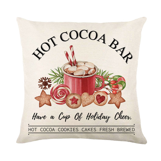 Hot Cocoa Bar Pillow Cover