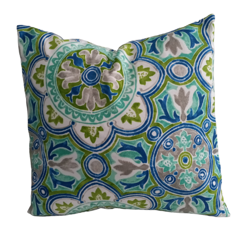 Lagoa Tile Pool Water Resistant - Indoor/Outdoor Throw Pillow Cover - Blue Collection