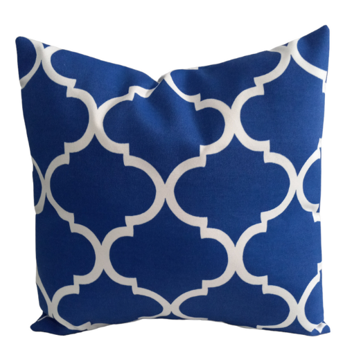 Landview Trellis Water Resistant - Indoor/Outdoor Throw Pillow Cover - Blue Collection