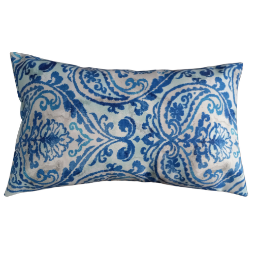 Medallion Marine Water Resistant - Indoor/Outdoor Throw Pillow Cover - Blue Collection