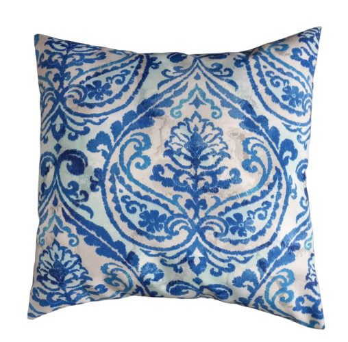 Medallion Marine Water Resistant - Indoor/Outdoor Throw Pillow Cover - Blue Collection