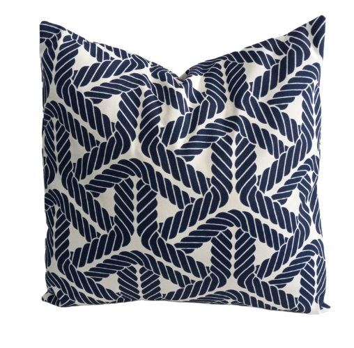Topsoil Navy Water Resistant - Indoor/Outdoor Throw Pillow Cover - Blue Collection