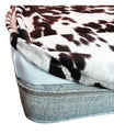 Udder Madness Faux Cowhide Upholstery Custom Elastic Fitted Cushion Cover for Furniture, RV/Camper Cushions - Choice of Color