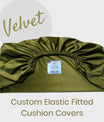 Como Velvet Upholstery Custom Elastic Fitted Cushion Cover - solid