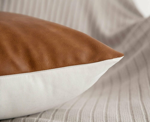 Vegan Leather Pillow Cover